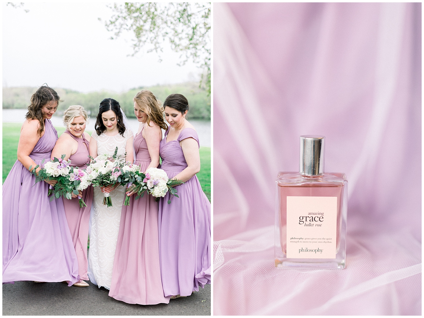 bridesmaids purple mauve dress perfume