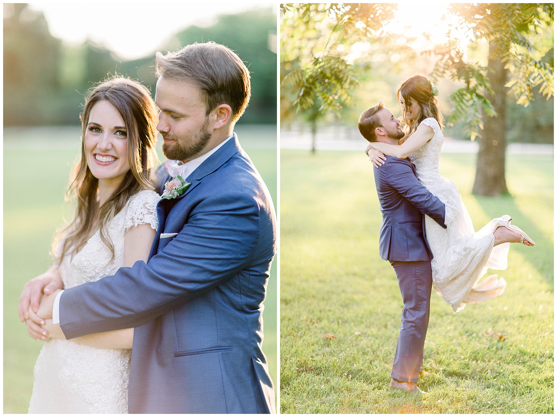sunset bridal portraits of bride and groom