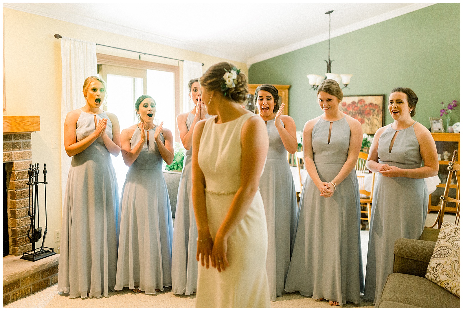 shocked bridesmaid reaction