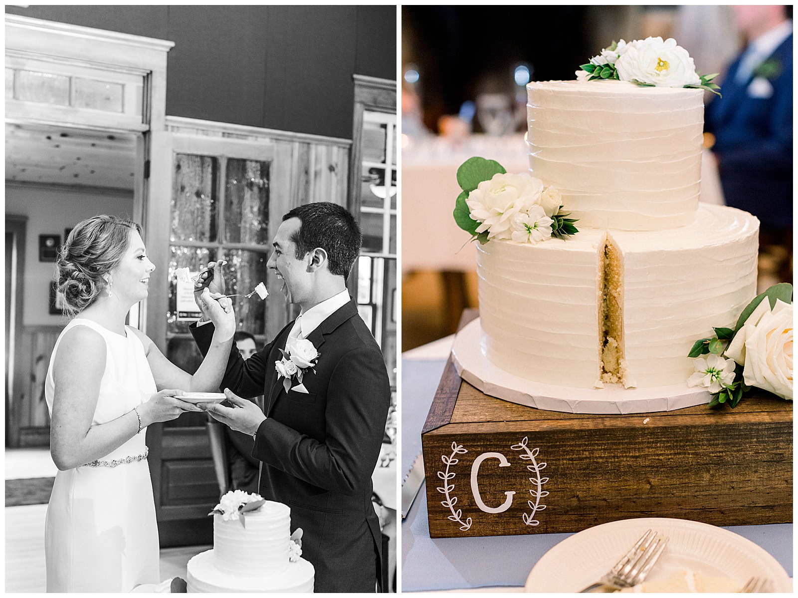 wedding reception cake cutting