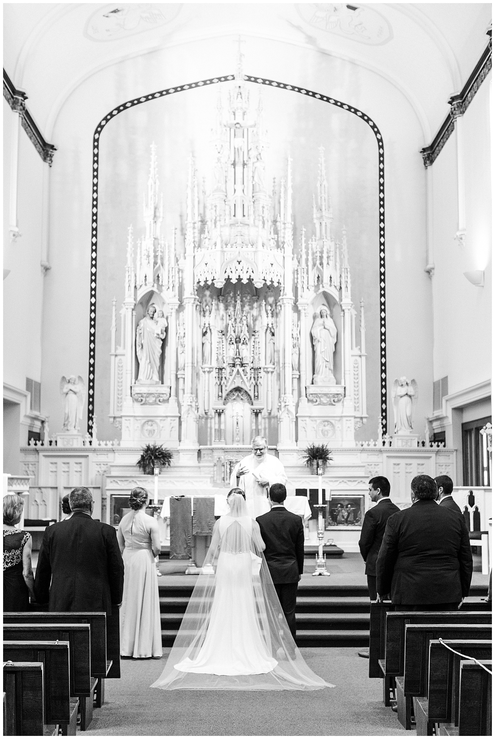 Catholic wedding ceremony bride and groom