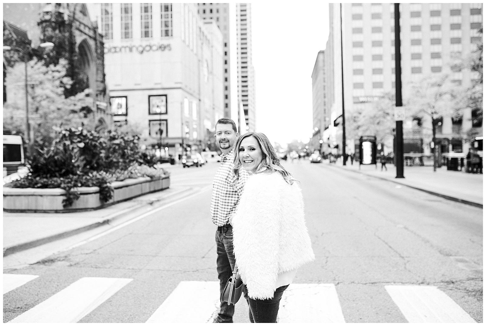 Chicago engagement photo middle of street