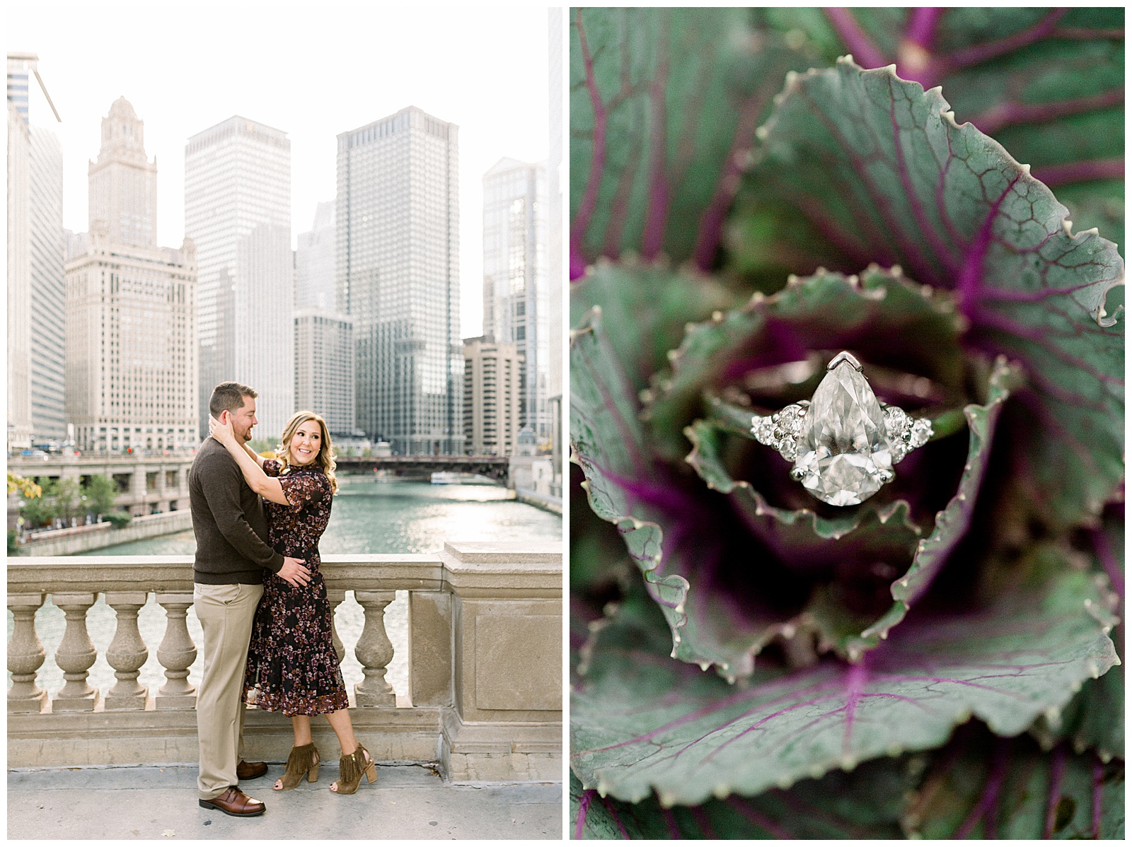 Chicago Wrigley Building engagement photos